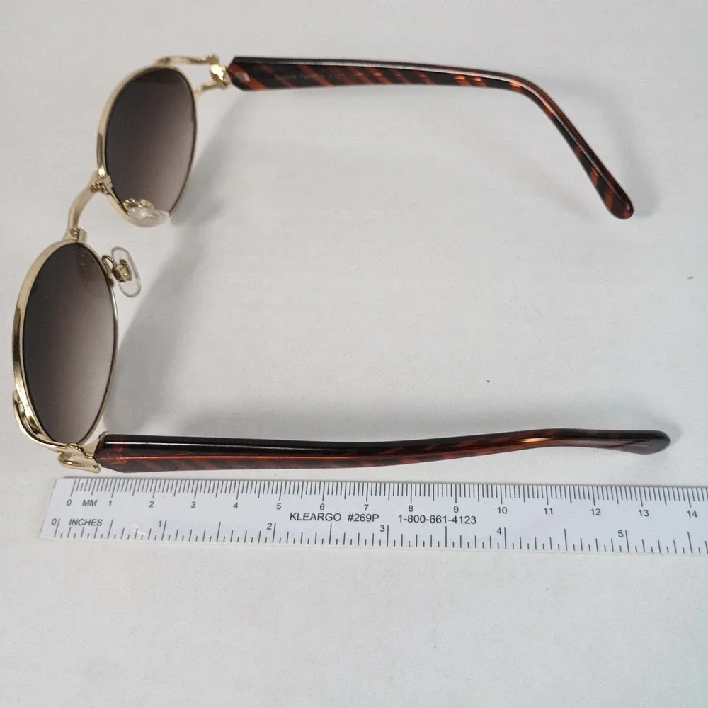 VTG Bijoux Terner Sunglasses Womens Oval Italy 5642 GR Nickel Silver Frame